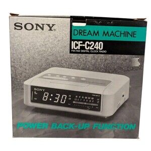 NEW! Vintage Sony ICF-C240 Dream Machine FM AM Digital Clock Radio Beige (NOS)